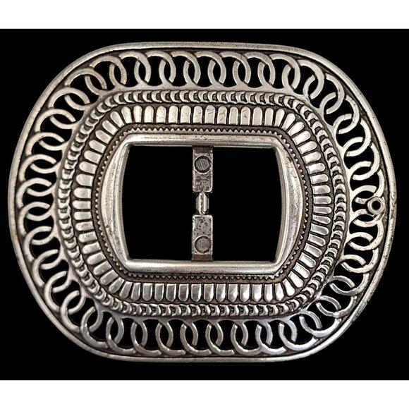 Walter Doran Accessories - Vintage Walter Doran Western Silver Slotted Buckle 3.5"X3"